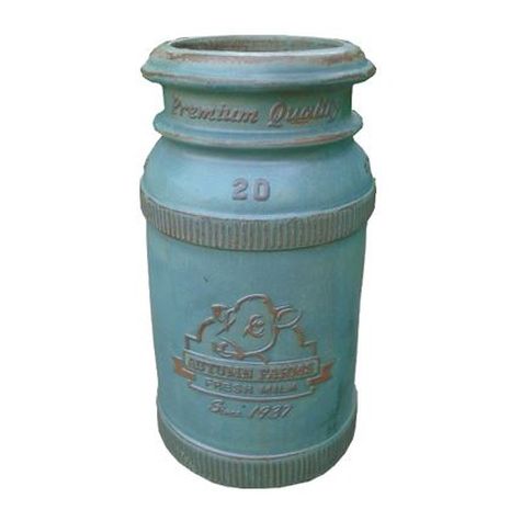 Vintage Pottery Green 11 Inch Dairy Churn Planter - Nature Hills Nursery - Garden Center Item - 