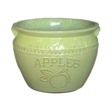 Vintage Pottery Green 14 Inch Apple Planter - Nature Hills Nursery - Garden Center Item - 