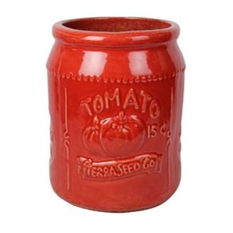 Vintage Pottery Red 11 Inch Tomato Seed Packet Planter - Nature Hills Nursery - Garden Center Item - 