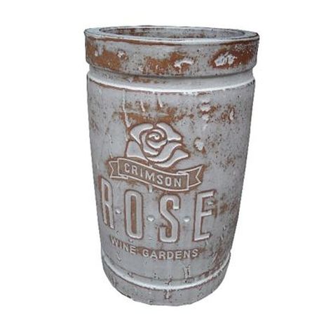 Vintage Pottery Rustic White 10.5 Inch Wine Cork Planter - Nature Hills Nursery - Garden Center Item - 