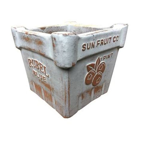 Vintage Pottery Rustic White 12 Inch Artisan Blueberry Fruit Tray Planter - Nature Hills Nursery - Garden Center Item - 
