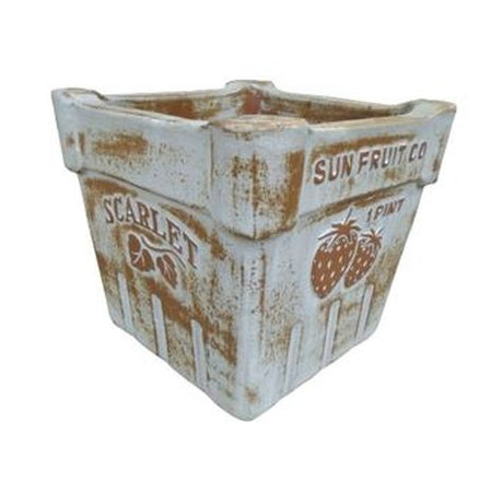 Vintage Pottery Rustic White 12 Inch Artisan Strawberry Fruit Tray Planter - Nature Hills Nursery - Garden Center Item - 