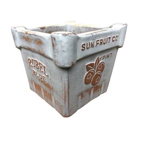 Vintage Pottery Rustic White 9 Inch Artisan Blueberry Fruit Tray Planter - Nature Hills Nursery - Garden Center Item - 