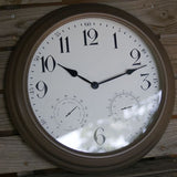 Weather Monitoring Indoor / Outdoor Bronze Colored 16 Inch Wall Clock - Nature Hills Nursery - Garden Center Item - 