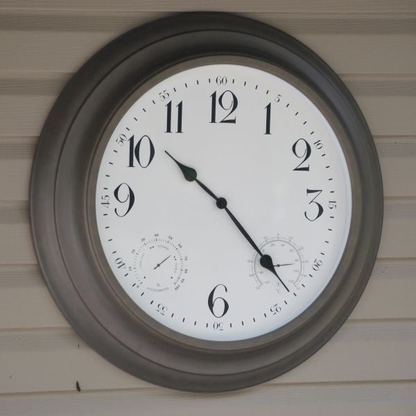 Weather Monitoring Indoor / Outdoor Bronze Colored 18 Inch Wall Clock - Nature Hills Nursery - Garden Center Item - 