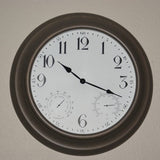 Weather Monitoring Indoor / Outdoor Bronze Colored 24 Inch Wall Clock - Nature Hills Nursery - Garden Center Item - 