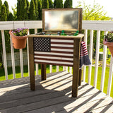 Wooden American Flag Outdoor Patio Cooler - Nature Hills Nursery - Garden Center Item - 