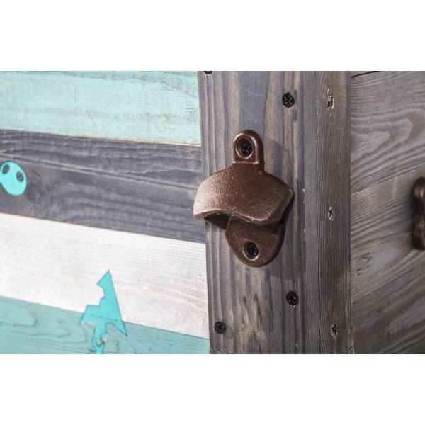 Wooden Grey Anchor Design Outdoor Patio Cooler - Nature Hills Nursery - Garden Center Item - 