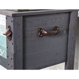 Wooden Grey The Beach Is My Happy Place Outdoor Patio Cooler - Nature Hills Nursery - Garden Center Item - 